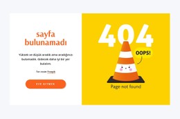 Hata, 404 Sayfa Bulunamadı Açılış Sayfası Şablonu