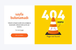 Hata, 404 Sayfa Bulunamadı - HTML Web Sitesi Şablonu