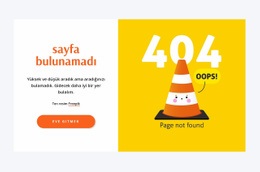 Hata, 404 Sayfa Bulunamadı - Duyarlı HTML5 Şablonu