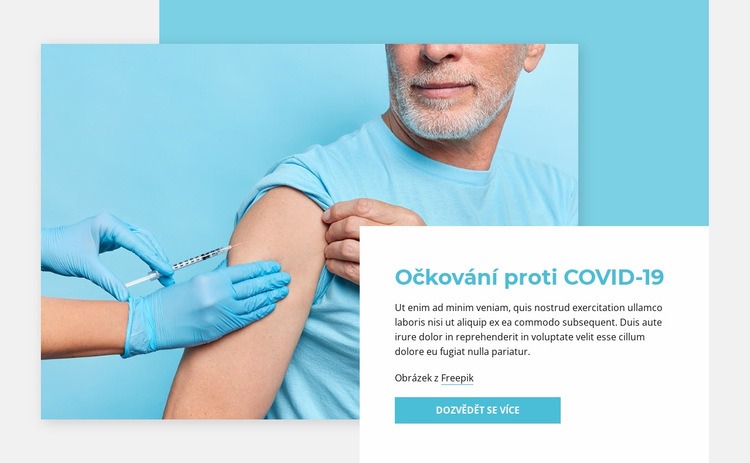 Očkování proti COVID-19 Šablona webové stránky
