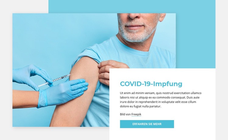 COVID-19-Impfung Eine Seitenvorlage