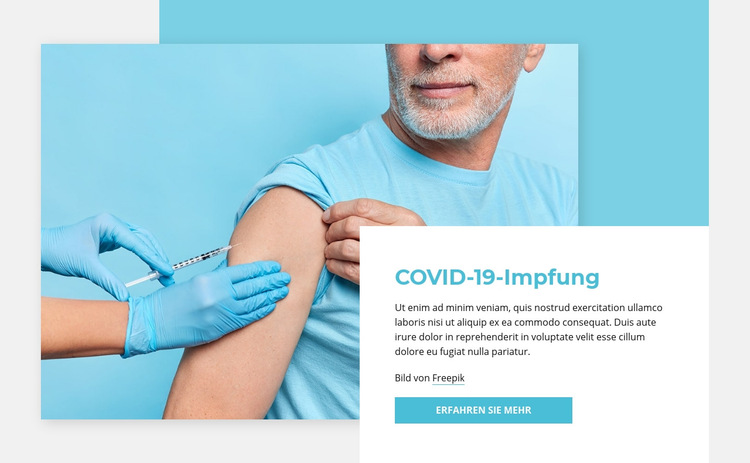 COVID-19-Impfung Website-Vorlage