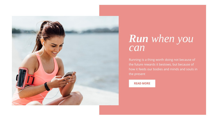 Run when you can Homepage Design