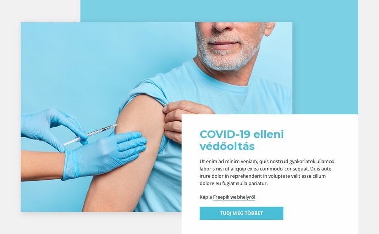 COVID-19 elleni védőoltás Weboldal sablon