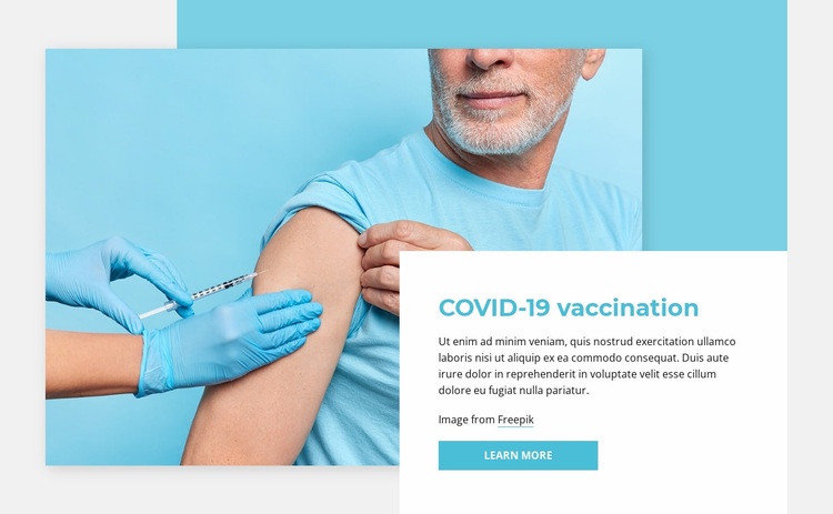 COVID-19 vaccination Html webbplatsbyggare
