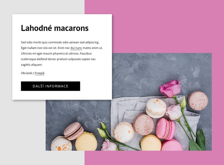 Lahodné macarons Šablona HTML