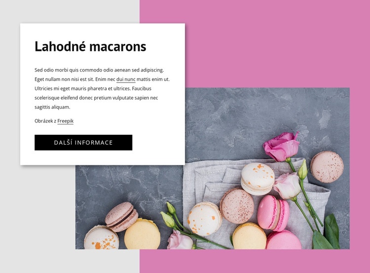 Lahodné macarons Webový design