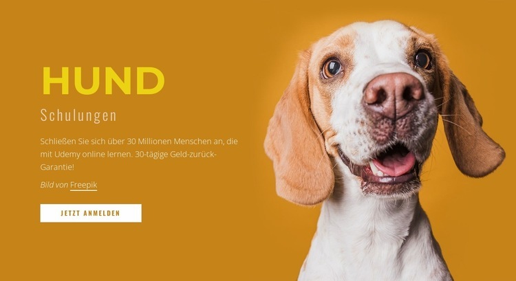 Wie trainiere ich meinen Hund? HTML5-Vorlage