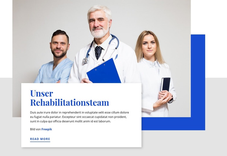 Unser Rehabilitationsteam Website design