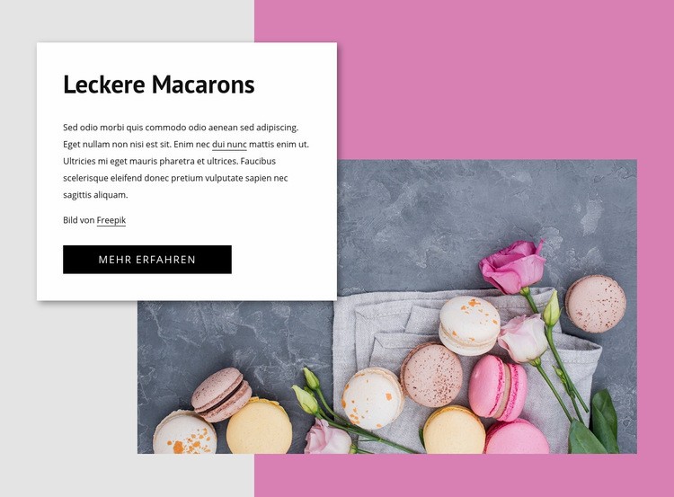 Leckere Macarons Website-Modell