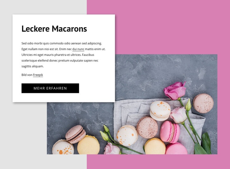 Leckere Macarons Landing Page