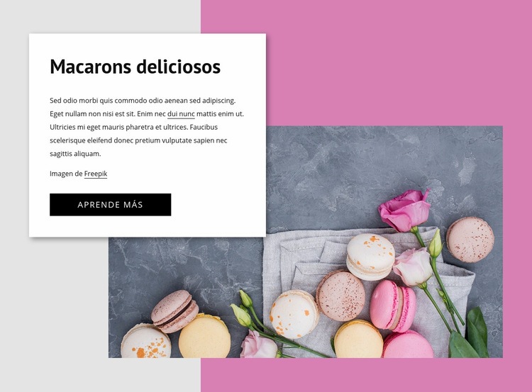 Macarons deliciosos Maqueta de sitio web