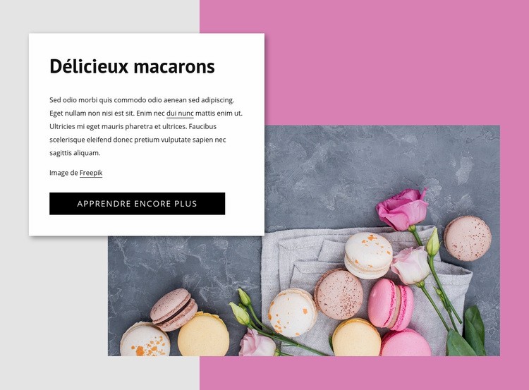 Délicieux macarons Conception de site Web