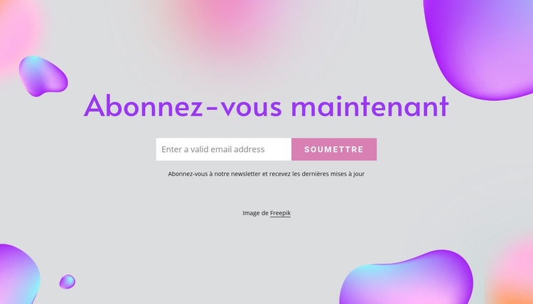 Formulaire d'abonnement sur fond abstrait Conception de site Web