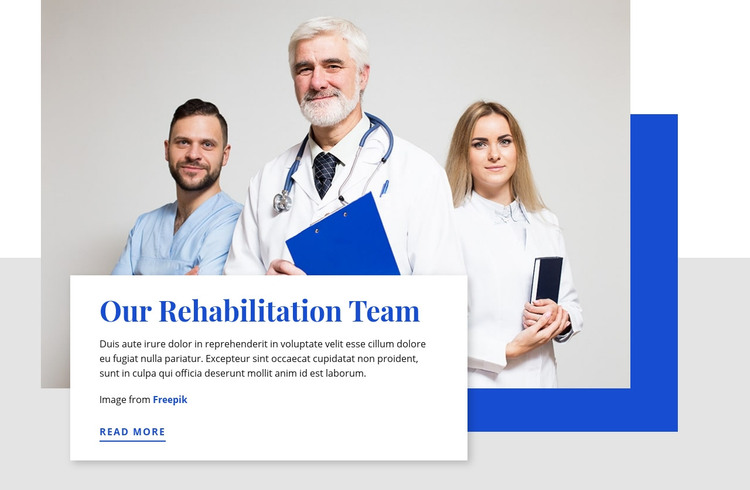 Our Rehabilitation Team Homepage Design