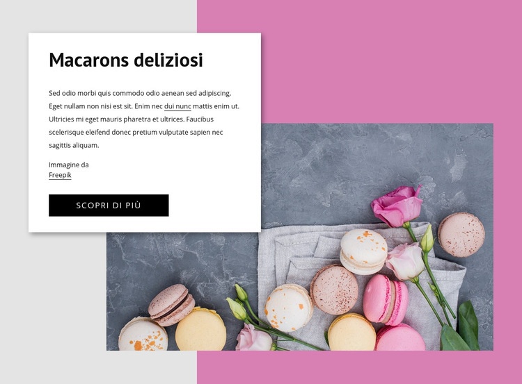 Macarons deliziosi Mockup del sito web