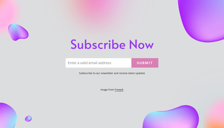 Subscribe form on abstract background Joomla Page Builder