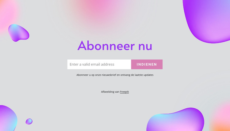 Inschrijfformulier op abstracte achtergrond HTML-sjabloon