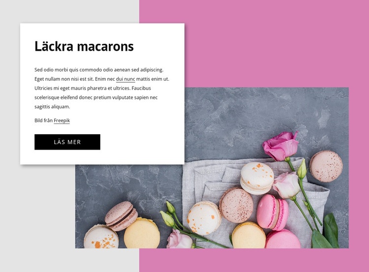 Läckra macarons Webbplats mall
