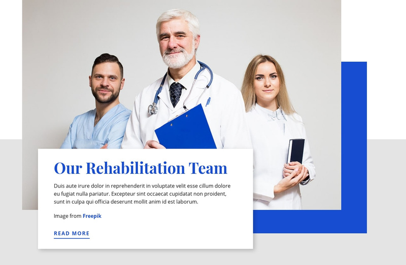 Our Rehabilitation Team Web Page Design
