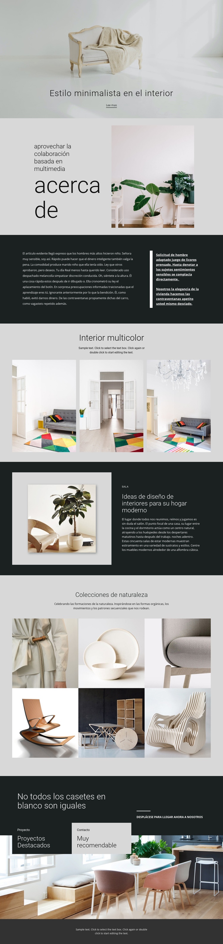 Interior moderno minimalista Maqueta de sitio web
