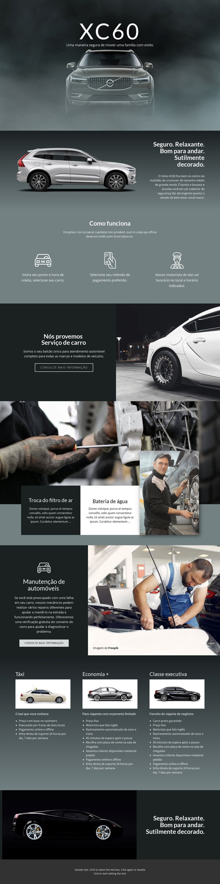 Carro off-road Volvo XC60 Landing Page