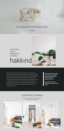 Minimalist Modern Iç Mekan - Duyarlı Web Sitesi Şablonu