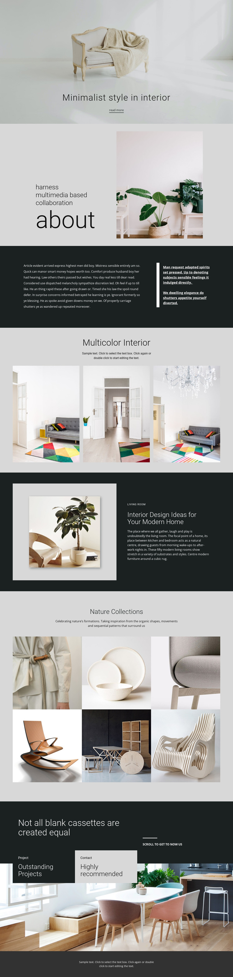 Minimalist modern interior Web Design