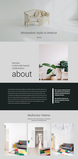 Minimalistisch Modern Interieur - Multifunctioneel Webontwerp