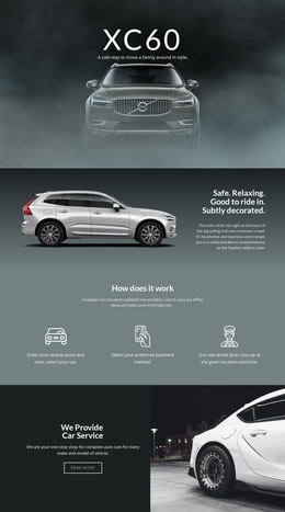 Volvo XC60 Off-Road Car - Web Page Template