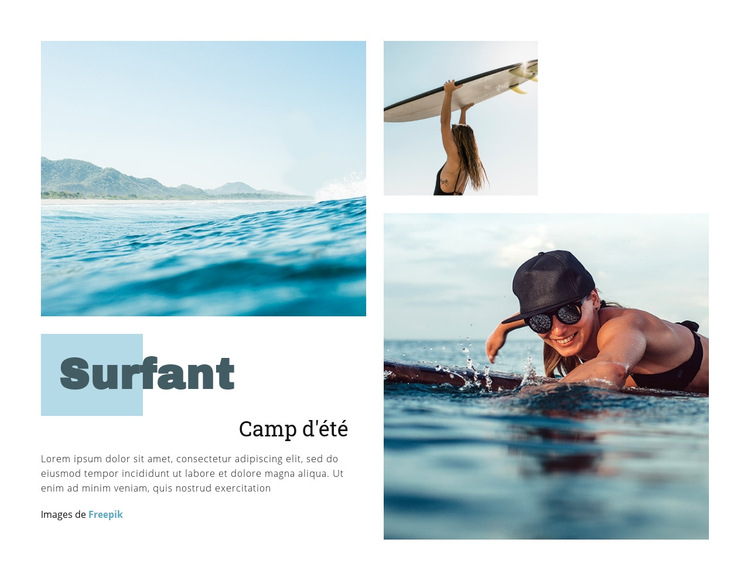 Camp d'été de surf Modèle de site Web