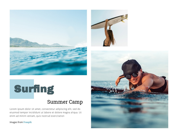 Surfing Summer Camp Homepage Design