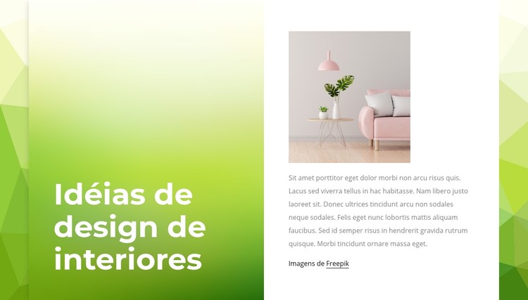 Ideias criativas para design de interiores Template CSS