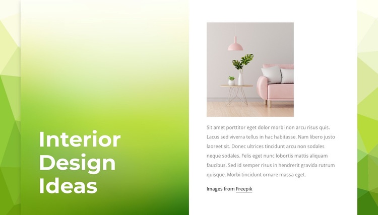 Inredningsdesign kreativa idéer Html webbplatsbyggare