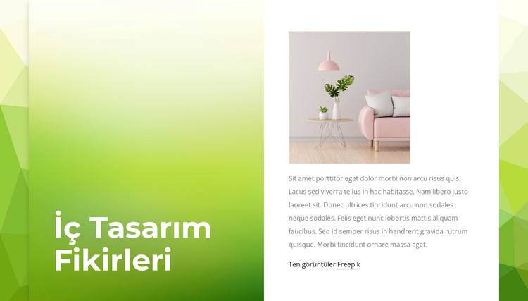 İç tasarım yaratıcı fikirler Web Sitesi Şablonu