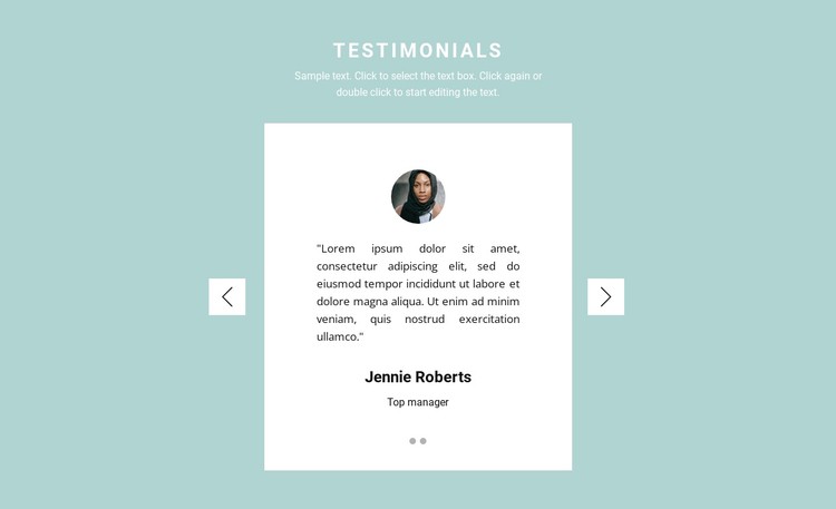 Two reviews in a slider CSS Template