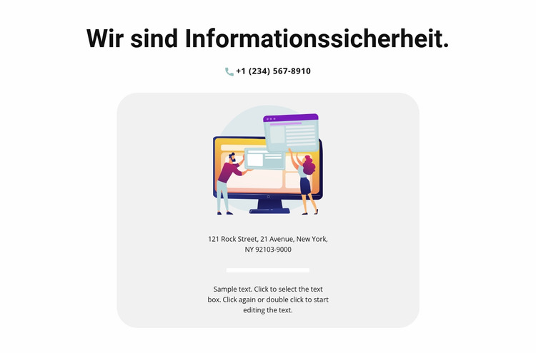 Kontakt für Informationen Joomla Vorlage