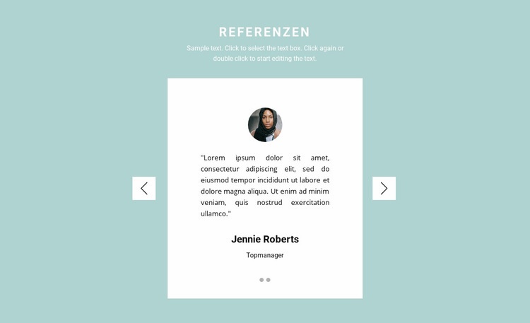 Zwei Bewertungen in einem Slider Website design