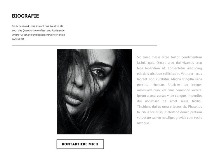 Biografie des Grafikdesigners Landing Page