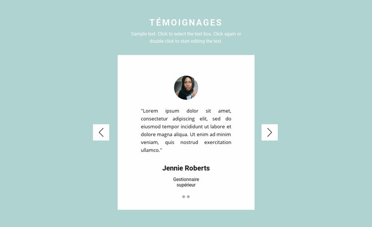 Deux avis dans un slider Créateur de site Web HTML