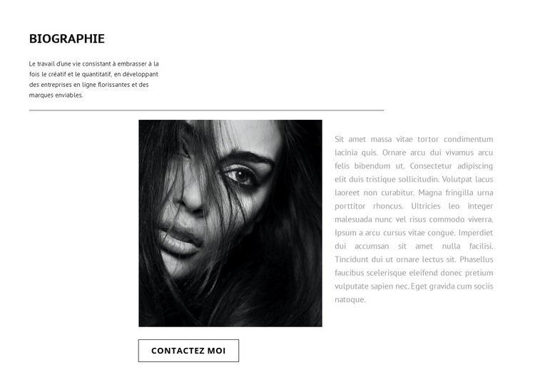 Biographie du graphiste Maquette de site Web