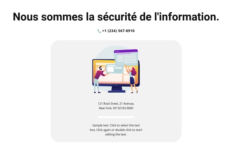 Contact pour information Modèle CSS