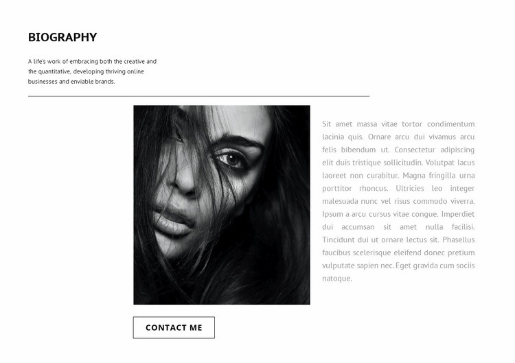Graphic designer biography Homepage Design
