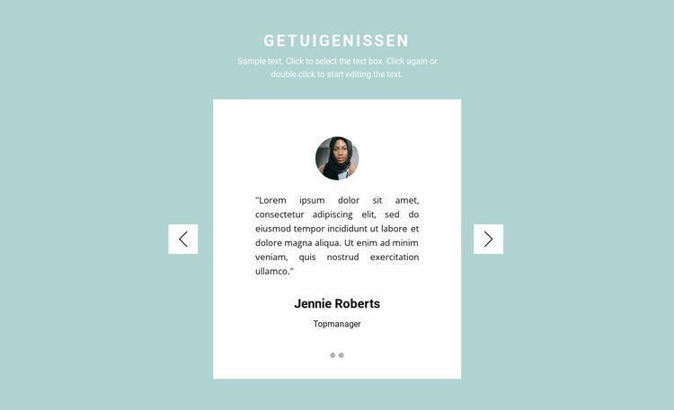 Twee recensies in een slider Website mockup