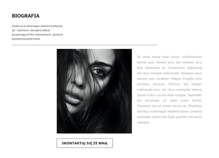 Biografia grafika Szablon witryny sieci Web