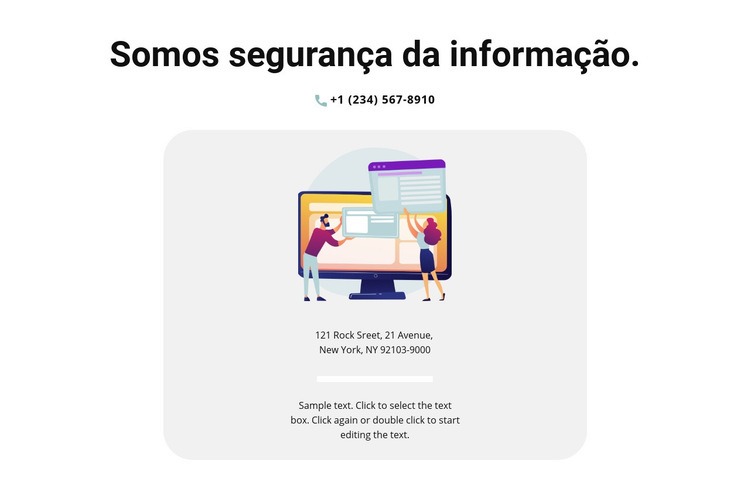 Contato para informações Construtor de sites HTML