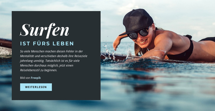 Surfen ist fürs Leben HTML-Vorlage