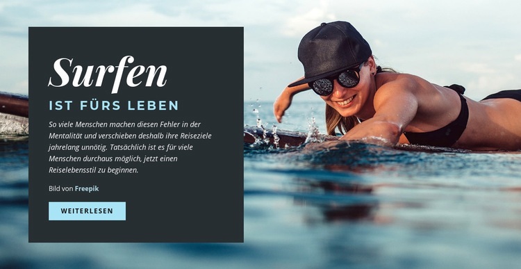 Surfen ist fürs Leben HTML5-Vorlage