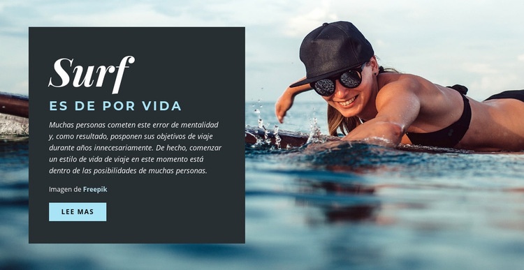 El surf es para toda la vida Creador de sitios web HTML