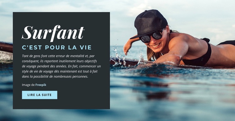 Le surf c'est pour la vie Conception de site Web